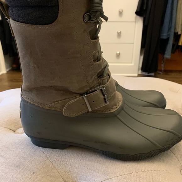Beautiful gray leather Sperry “duck” boots - Size 9.5 - Picture 2 of 4